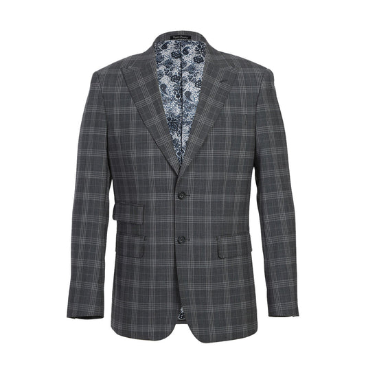EL72-58-093 Gray Check Peak Wool Suit