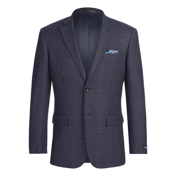 567-3 Men's New Slim Fit Wool Blazer BROWN L40 New Slim Fit