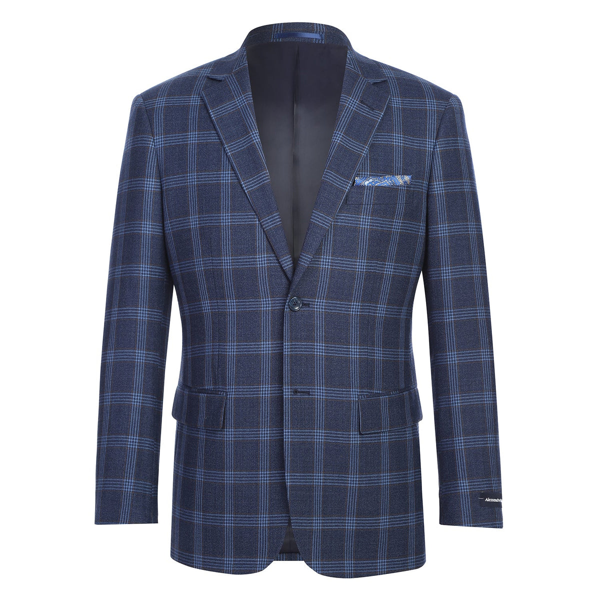 567-5 Men's New Slim Fit Wool Blazer BLUE L40 New Slim Fit
