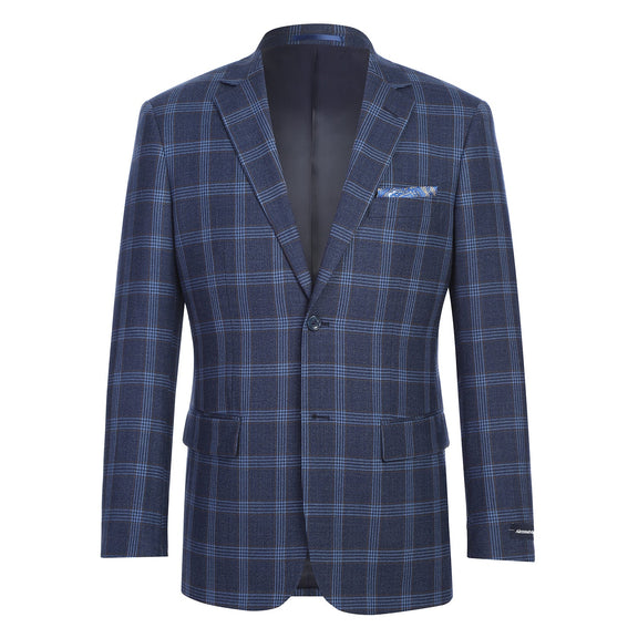 567-5 Men's New Slim Fit Wool Blazer BLUE L40 New Slim Fit