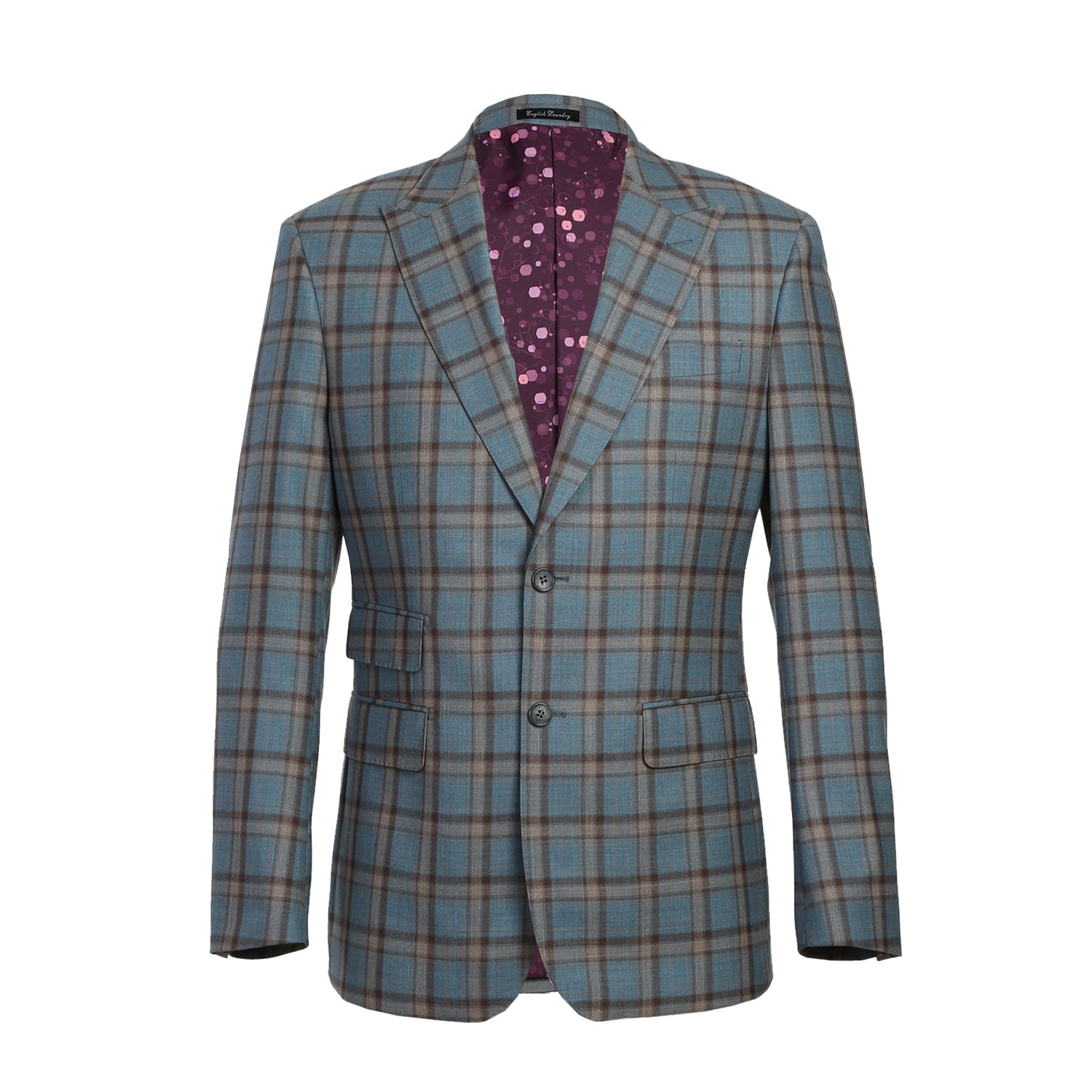 EL72-57-470 Light Gray with Bronze Stereoscopic-Grid Wool Suit