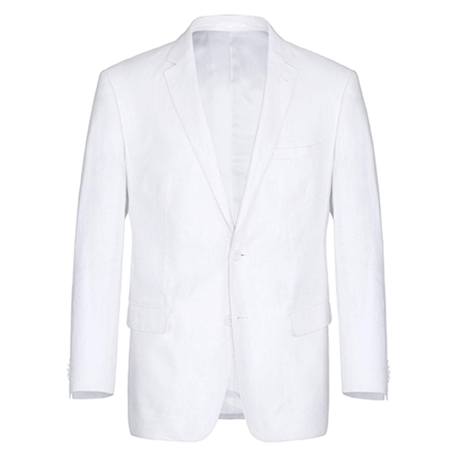 601-20 Men's Notch Lapels White Solid Linen Suits