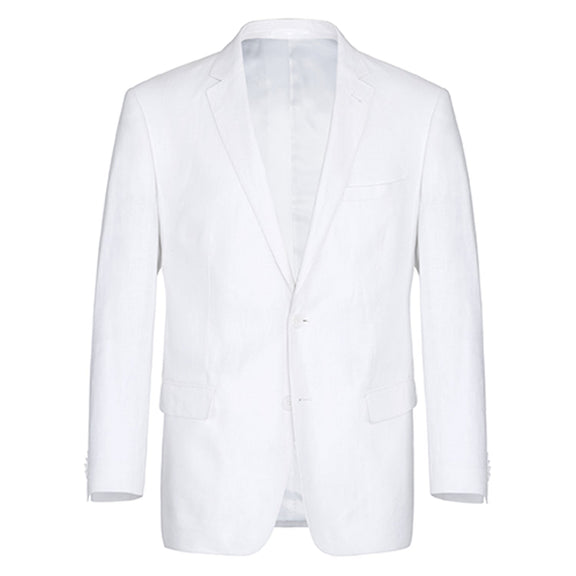 601-20 Men's Notch Lapels White Solid Linen Suits
