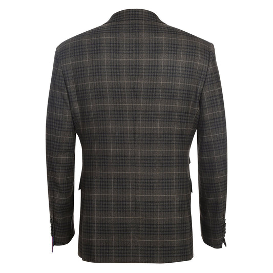 92-58-092EL 3-Piece Sand Brown Check Suit