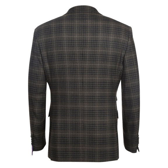 92-58-092EL 3-Piece Sand Brown Check Suit