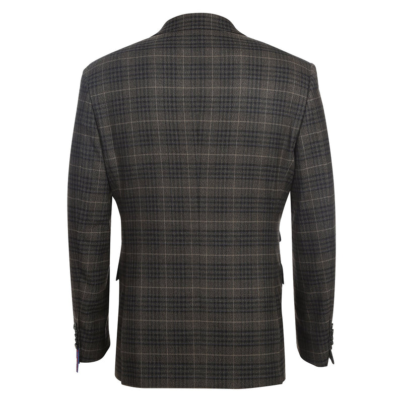 92-58-092EL 3-Piece Sand Brown Check Suit