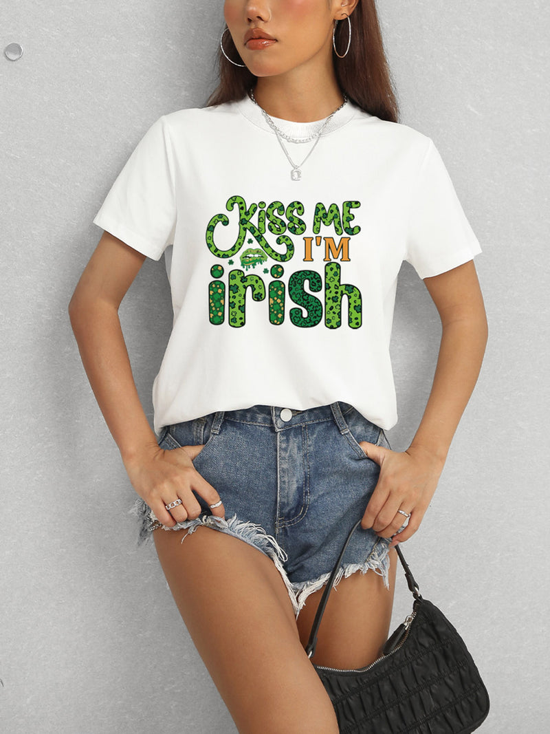 KISS ME I'M IRISH Round Neck T-Shirt