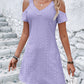 Eyelet V-Neck Cold-Shoulder Dress