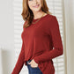 Zenana Full Size Long Sleeve Round Neck Round Hem Top