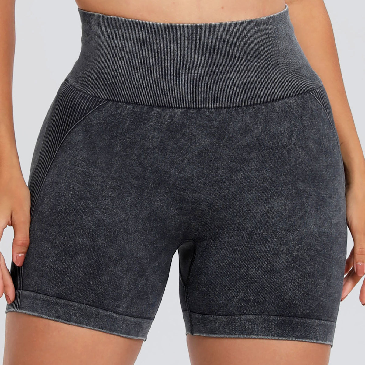 Washed High Waist Active Shorts