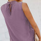 Smocked Tie Back Frill Trim Tank