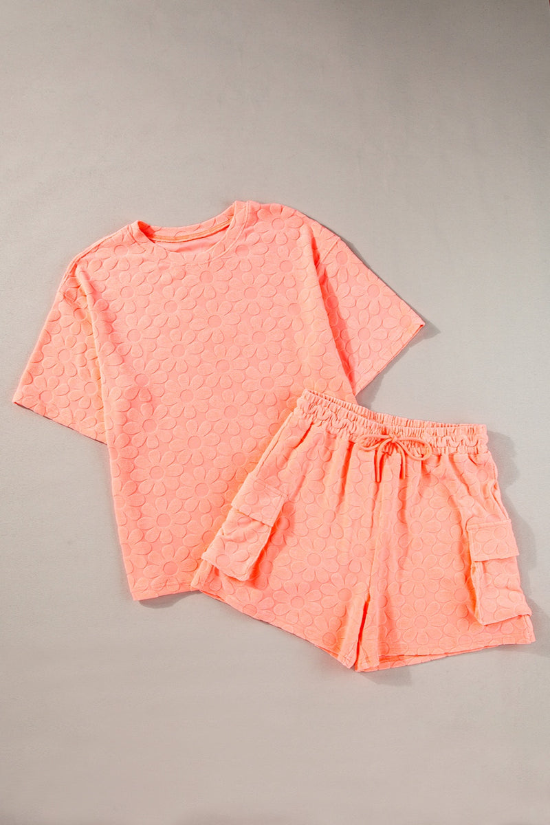 Round Neck Half Sleeve Top and Shorts Set