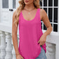 Eyelet Scoop Neck Wide Strap Tank