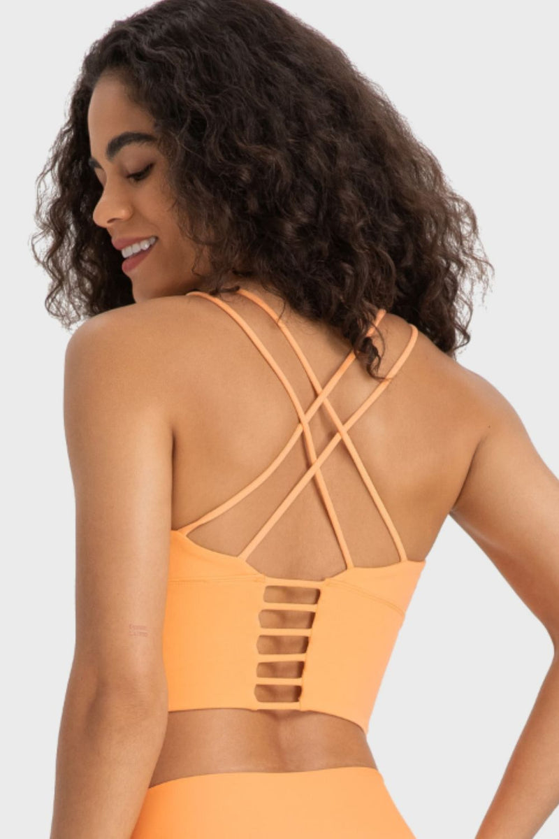 Crisscross Back Ladder Detail Sports Bra