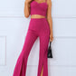 Sweetheart Neck Sports Cami and Slit Ankle Flare Pants Set