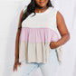 White Birch Full Size Watching the Sunset Color Block Babydoll Top