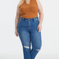 BAYEAS Full Size High Waist Distressed Washed Cropped Mom Jeans