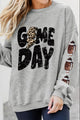 GAME DAY Football Long Sleeve Sweatshirt Gray