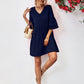 V-Neck Flare Sleeve Mini Dress