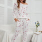 Flamingo Long Sleeve Top and Pants Lounge Set