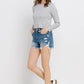 Vervet by Flying Monkey Distressed Raw Hem Denim Shorts