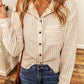 Striped Button-Up Shirt with Breast Pocket