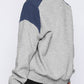 Contrast Quarter Zip Long Sleeve Sweatshirt