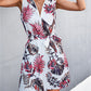 Printed Zip Detail Belted Sleeveless Dress