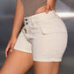 Mid-Rise Waist Denim Shorts with Pockets