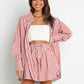 Striped Dropped Shoulder Shirt and Shorts Set