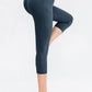 Wide Waistband Cropped Active Leggings with Pockets