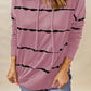 Drawstring Striped Dropped Shoulder Hoodie