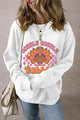 Graphic Dropped Shoulder Long Sleeve Sweatshirt White