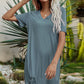 Twisted V-Neck Short Sleeve Dress