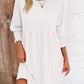 Round Neck Lantern Sleeve Mini Dress