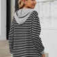 Drawstring Striped Long Sleeve Hoodie