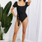 Marina West Swim Salty Air Puff Sleeve One-Piece in Black