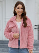 Collared Neck Button Up Jacket Light Mauve