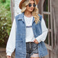 Button Front Sleeveless Denim Jacket