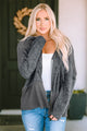 Zip-Up Drawstring Hooded Jacket Cloudy Blue