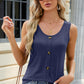 Decorative Button Round Neck Tank