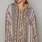 POL Long Sleeve Button Down Printed Shirt