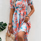 Floral Frill Trim Square Neck Dress