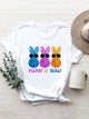 Sequin Rabbit Round Neck Short Sleeve T-Shirt White