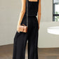 Square Neck Top and Wide Leg Pants Set