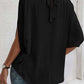 Tie Back Slit Half Sleeve Blouse