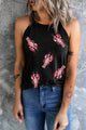 Sequin Lobster Round Neck Tank Black