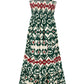 Smocked Printed Square Neck Sleeveless Dress