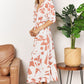 Printed Surplice Balloon Sleeve Dress