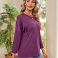 Round Neck Long Sleeve Drop Shoulder Blouse